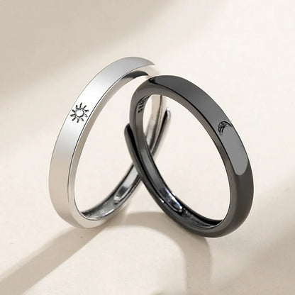 Sun and Moon Adjustable Ring Set