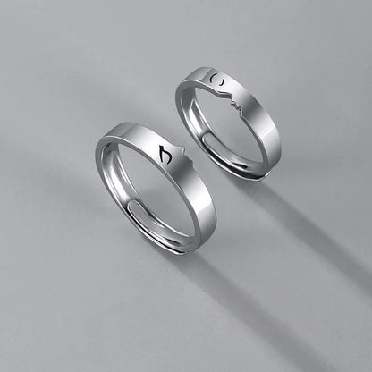 Sun and Moon Adjustable Ring Set